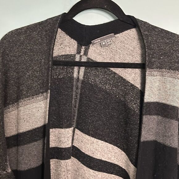 Vince Variegated Wool/Cashmere Striped Wrap Cardigan - Picture 5 of 9